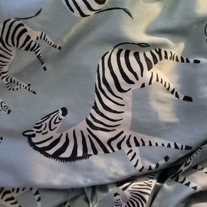 Love & Lore Satin PJ's Size L, Light Blue/Zebra